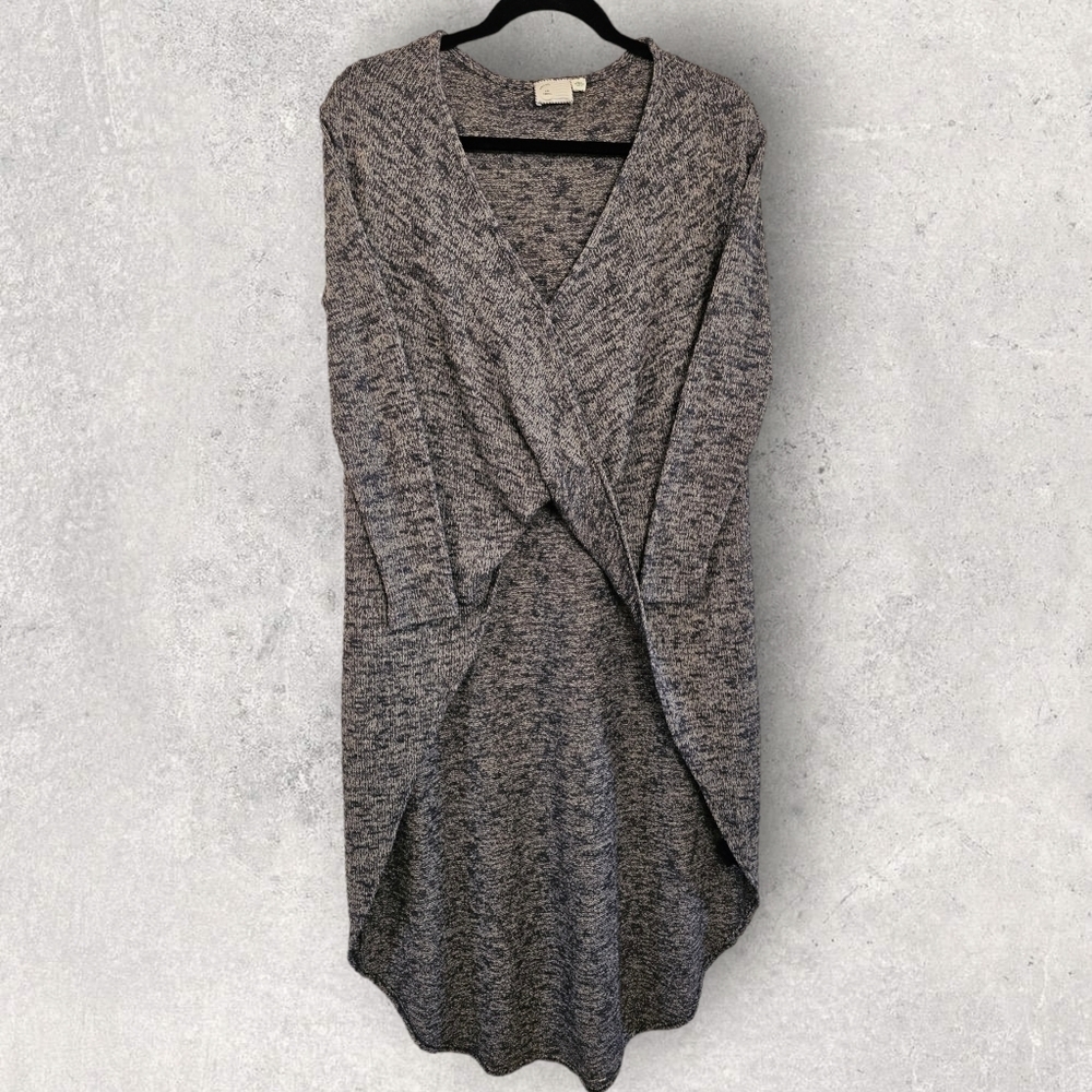 Anthropologie Postmark Gray Knit Hi Low Cardigan Dress Top Size XS